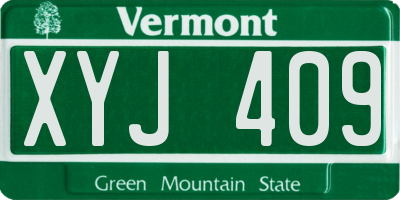 VT license plate XYJ409