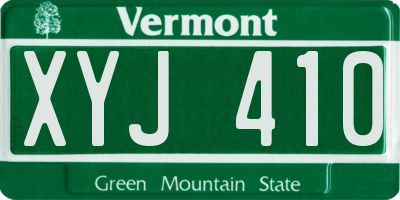 VT license plate XYJ410