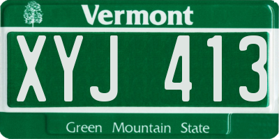 VT license plate XYJ413