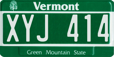 VT license plate XYJ414