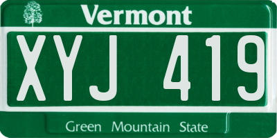 VT license plate XYJ419