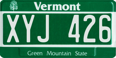 VT license plate XYJ426