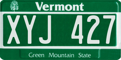 VT license plate XYJ427