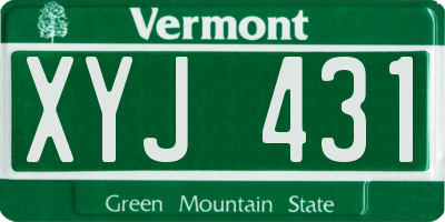 VT license plate XYJ431