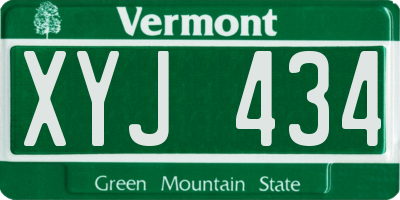 VT license plate XYJ434