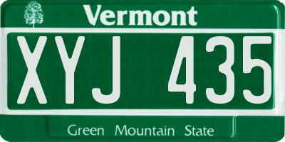 VT license plate XYJ435
