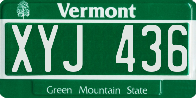 VT license plate XYJ436