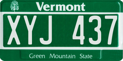 VT license plate XYJ437