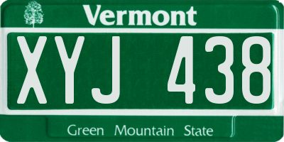 VT license plate XYJ438