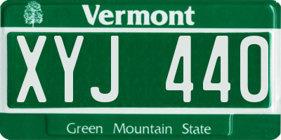 VT license plate XYJ440