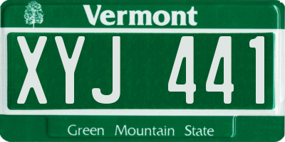 VT license plate XYJ441