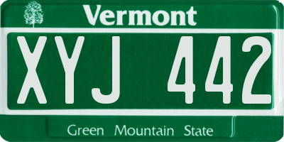 VT license plate XYJ442