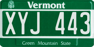 VT license plate XYJ443