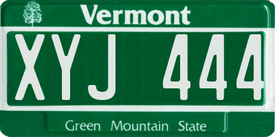 VT license plate XYJ444