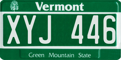 VT license plate XYJ446