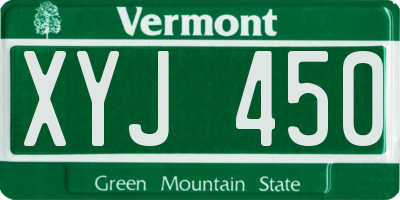 VT license plate XYJ450