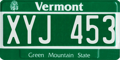 VT license plate XYJ453