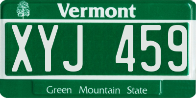 VT license plate XYJ459