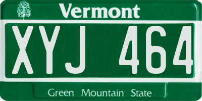 VT license plate XYJ464