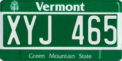 VT license plate XYJ465