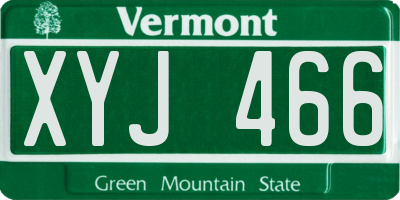 VT license plate XYJ466