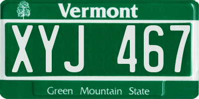 VT license plate XYJ467