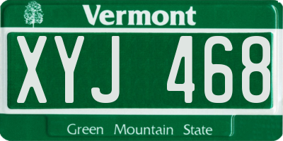 VT license plate XYJ468