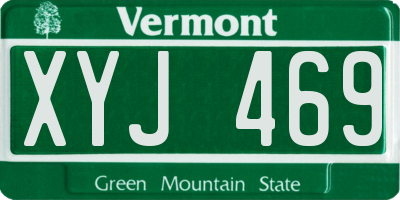 VT license plate XYJ469