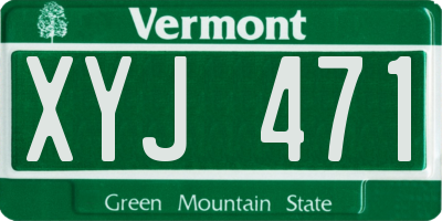 VT license plate XYJ471