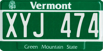VT license plate XYJ474