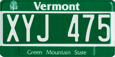 VT license plate XYJ475