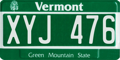 VT license plate XYJ476