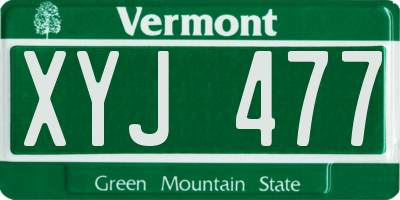 VT license plate XYJ477