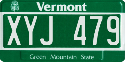 VT license plate XYJ479