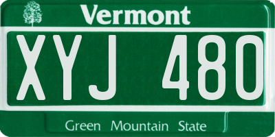 VT license plate XYJ480