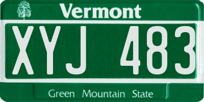 VT license plate XYJ483