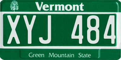 VT license plate XYJ484