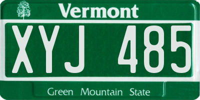 VT license plate XYJ485