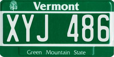 VT license plate XYJ486