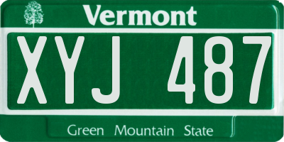 VT license plate XYJ487
