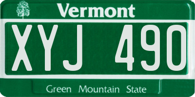 VT license plate XYJ490