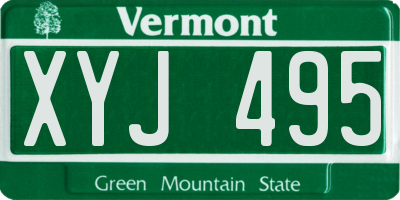 VT license plate XYJ495