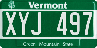 VT license plate XYJ497