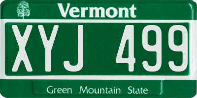 VT license plate XYJ499