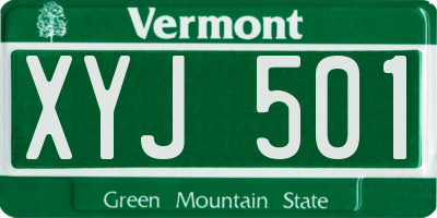VT license plate XYJ501