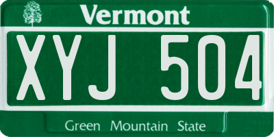 VT license plate XYJ504
