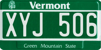VT license plate XYJ506