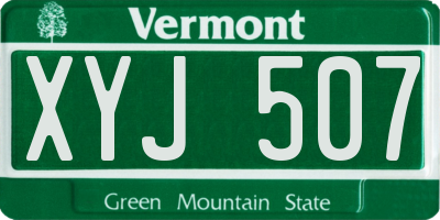 VT license plate XYJ507