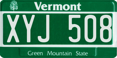 VT license plate XYJ508