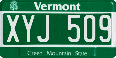 VT license plate XYJ509